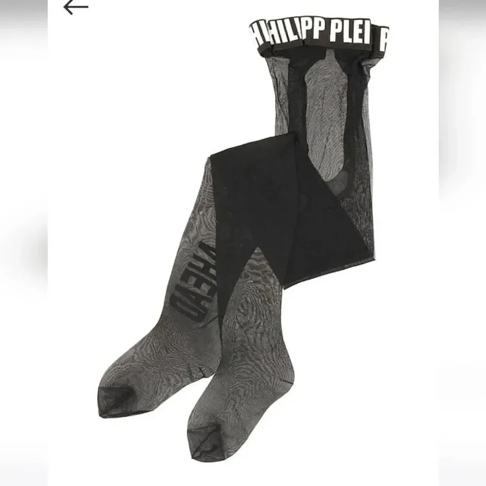 Philipp plein logo tights pantyhose size II S New